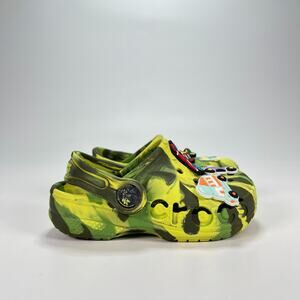 Crocs Classic Marbled Clogs Green Slip-On Comfort Shoes Lightweight Kids Size 7